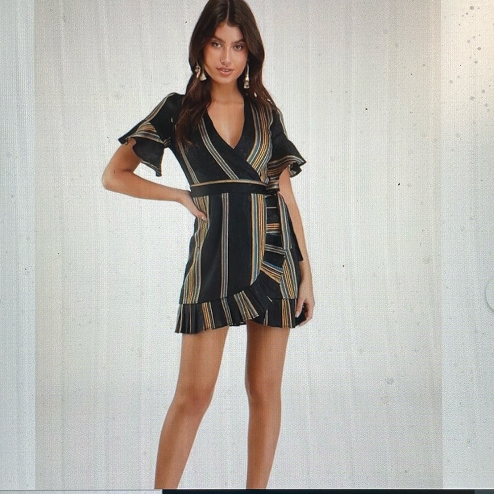 New honey punch linen wrap dress